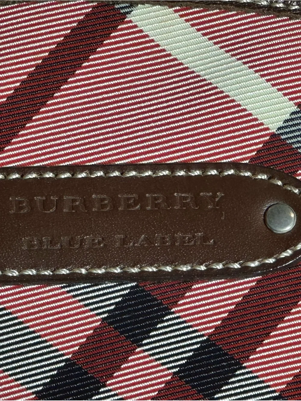 Burberry Pink Plaid Satchel with Brown Trim - Picture 2 of 5